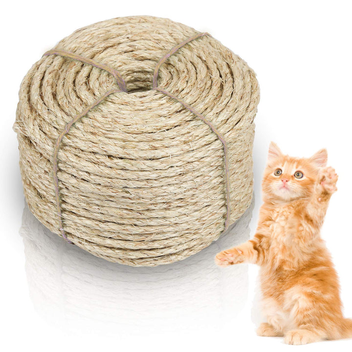 Sisalseil Kratzbaum Seil 6mm Sisalseil für Katzen Kratzbaum Zubehör Kratzseil Haushalt DIY Sisal Sei