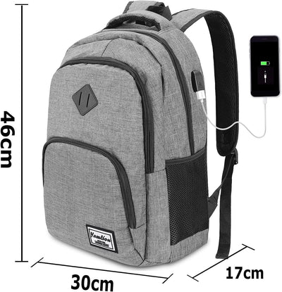 YAMTION Rucksack Laptop Rucksack Studenten Herren Rucksack Daypack mit USB-Ladeanschluss für Schule