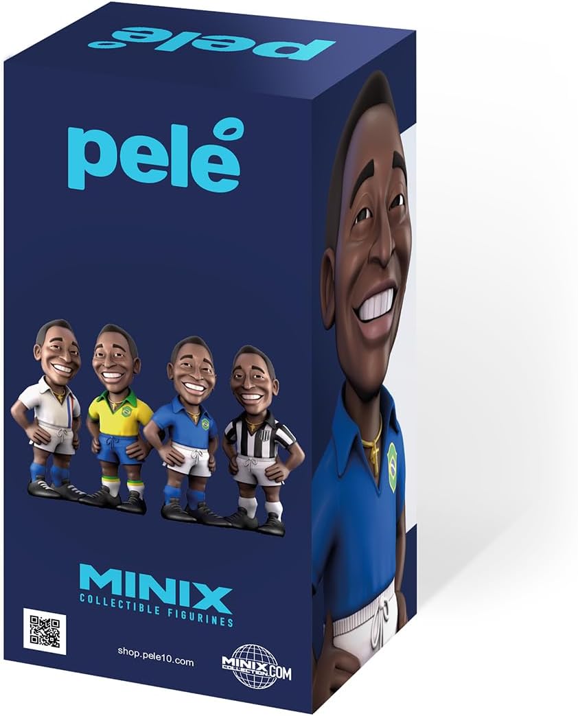 MINIX - Fussball Stars #110C – Brasilien Set 2 – Fussball Legend Pele – Sammelfigur, 12 cm