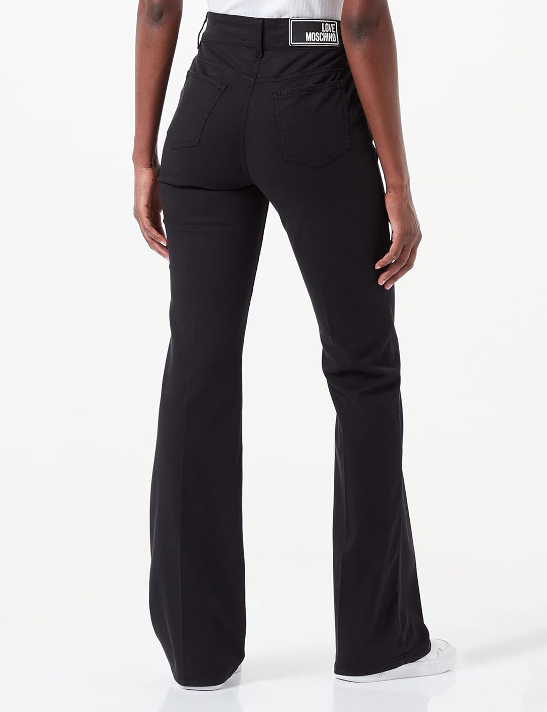 Love Moschino Damen Stretch Lyocell Gabardine with Matchng Logo Back Tag Hose 27 Schwarz, 27 Schwarz