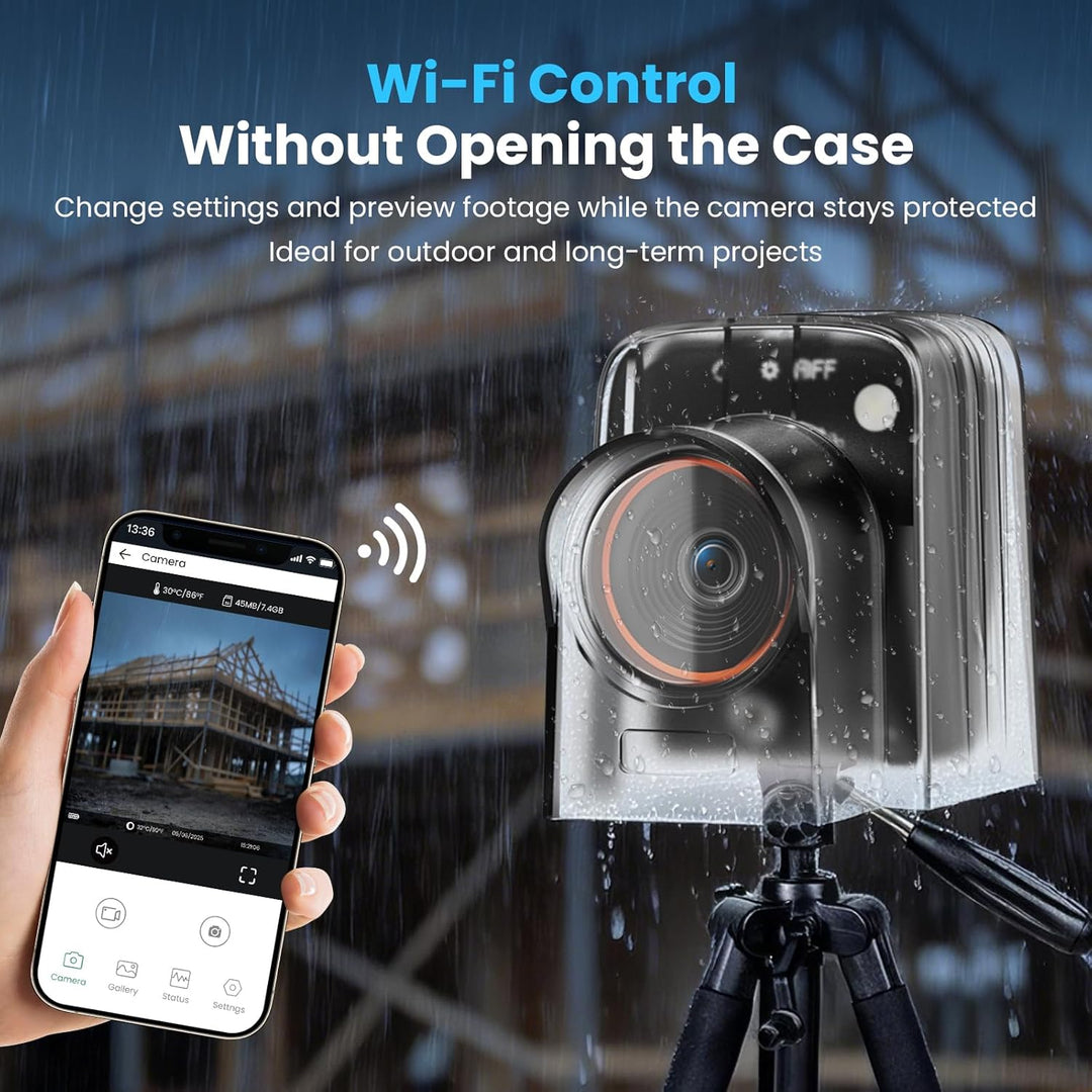 WiFi Zeitraffer Kamera 4K AVI Video, 48MP-Fotos Zeitrafferkamera mit LED-Fülllicht, 180 Tage Aufnahm