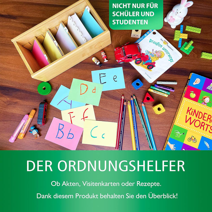 GP Get Productive Karteikasten für 1000 DIN A7 Karteikarten, inkl. 4 einstellbaren Trennbrettern der