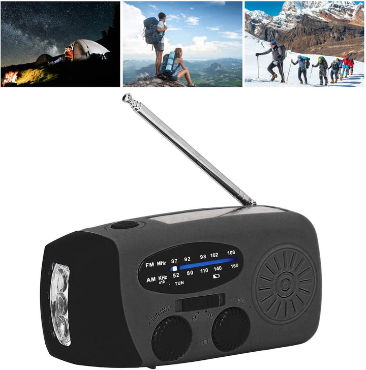 Solar Notfall Radio, Kurbelradio mit handyladefunktion NOAA Haus und Camping Wetter-Radio mit AM/FM,