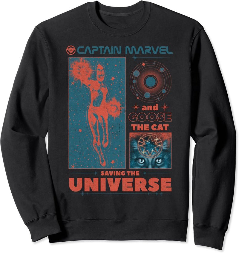 Marvel Captain Marvel and Goose Saving The Universe Sweatshirt