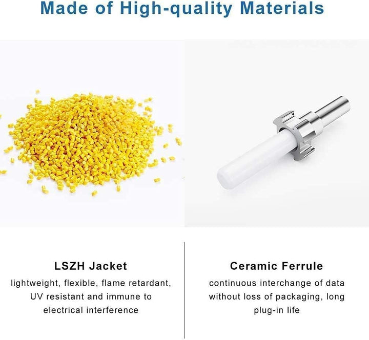 Elfcam® - 40m Glasfaserkabel SC/APC auf LC/APC Simplex Singlemode 9/125 µm LSZH, LWL Patchkabel für