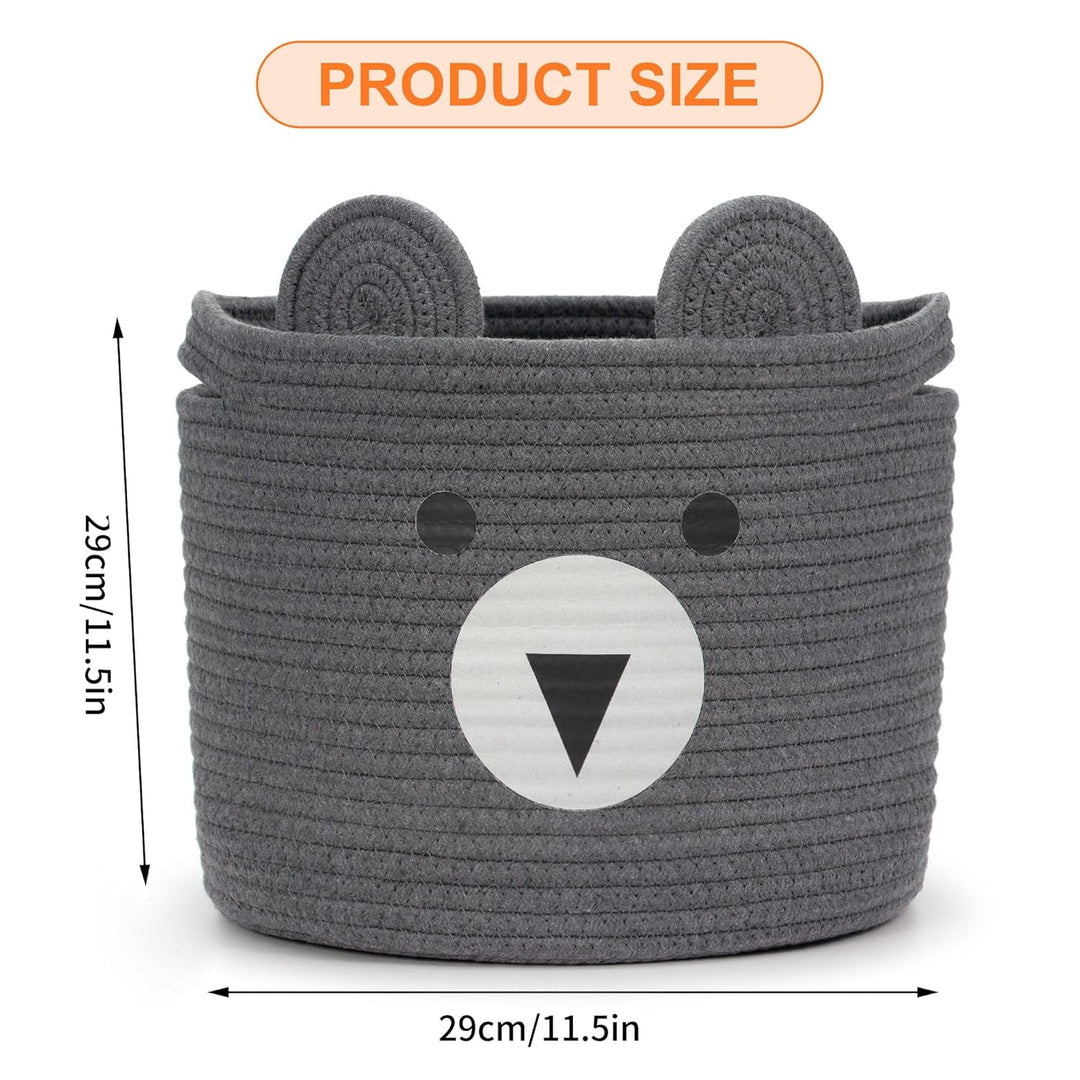 Aufbewahrungskorb Kinder aus Baumwolle für Spielzeug und Wäsche, Wäschekorb und Spielzeugkorb in ein