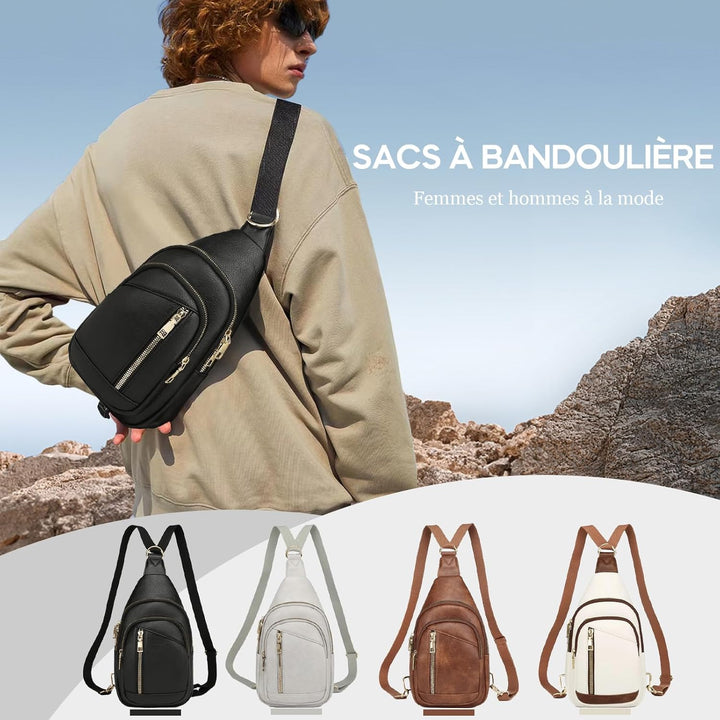 Kaiyaner Brusttasche Damen Umhängetasche Herren Crossbody Bag Handytasche zum umhängen 2 in 1 Schult