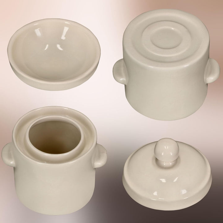 KOTARBAU® Sauerkraut Gärtopf Sauerkrauttopf 1,8L Tontopf mit Deckel Steinguttopf Fermentieren Dauerk