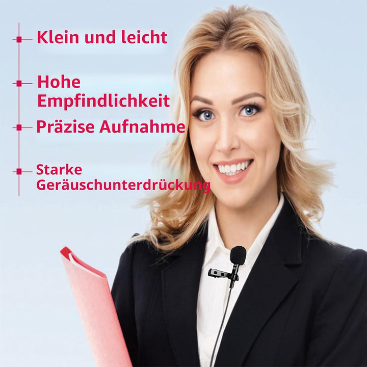 Lavalier Lapel Mikrofon Kompatibel mit Sennheiser EW100 EW300 EW500 SK100 Wireless Sender, 3,5 mm TR