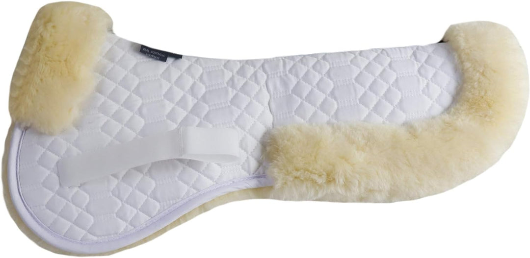 Engel Reitsport Lammfell Sattelkissen SAKIS2 mit Fellrand vorne und hinten Weiss-med. Large, Weiss-m