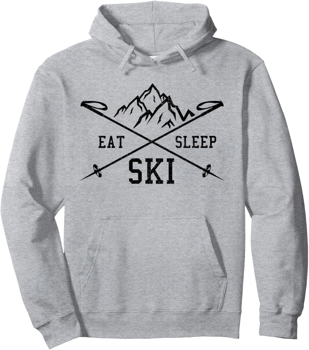 Ski Eat Sleep Ski Repeat Skifahrer Geschenk Pullover Hoodie