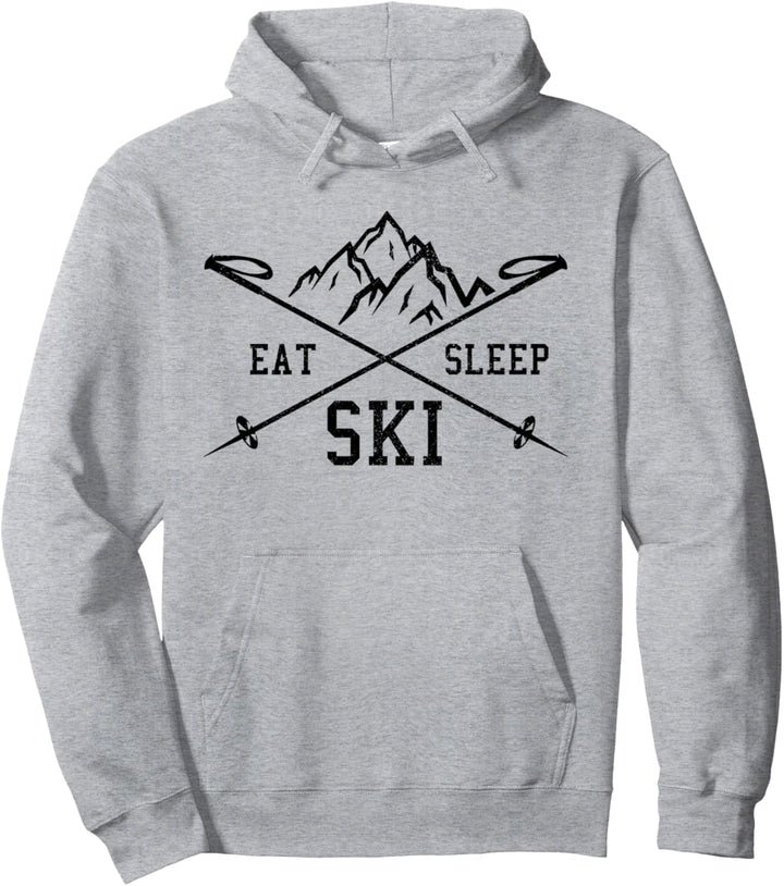 Ski Eat Sleep Ski Repeat Skifahrer Geschenk Pullover Hoodie