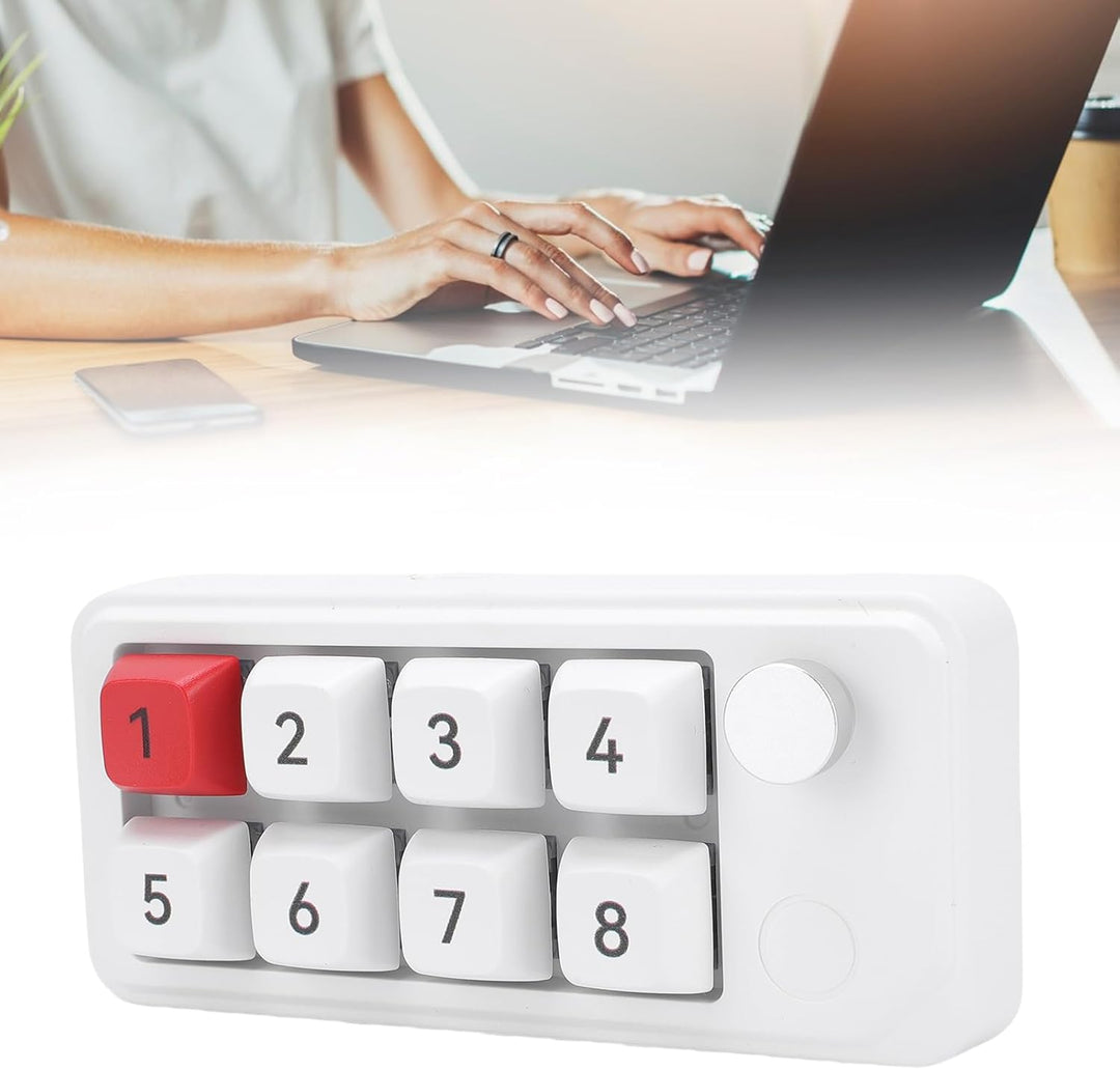 ASHATA Wired USB C Numerische Tastatur, Programmierbare Makro Tastatur, 8 Tasten Typ C Number Pad mi