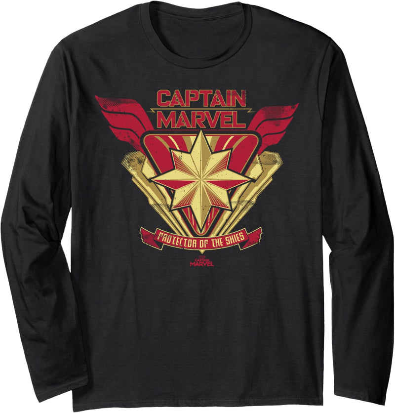 Captain Marvel Protector Of The Skies Crest Langarmshirt