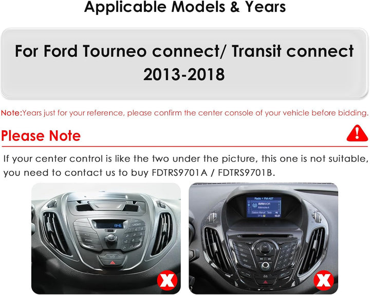 Android 14 9.7Zoll-Autoradio Vertikaler Bildschirm für Frod Transit Connect/Tourneo Connect 2013-201