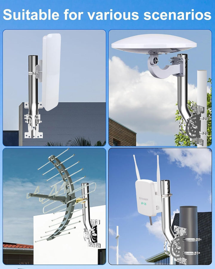 Antennenmast mit verstärktem Stift, J-Stab aus massivem Edelstahl, rostfrei (3,5 cm x 30 cm), kompat