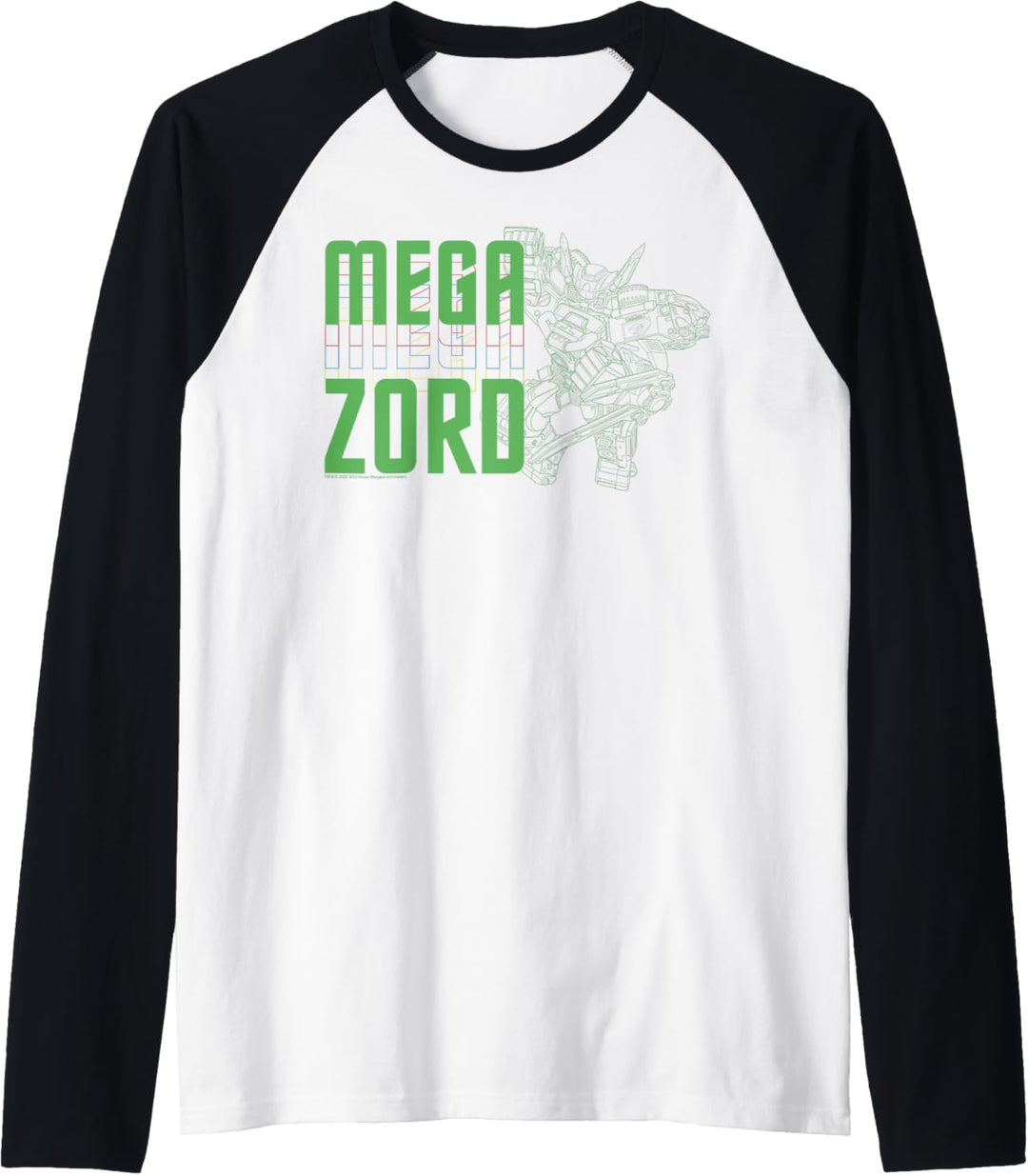 Power Rangers Megazord Line Art Stack Raglan