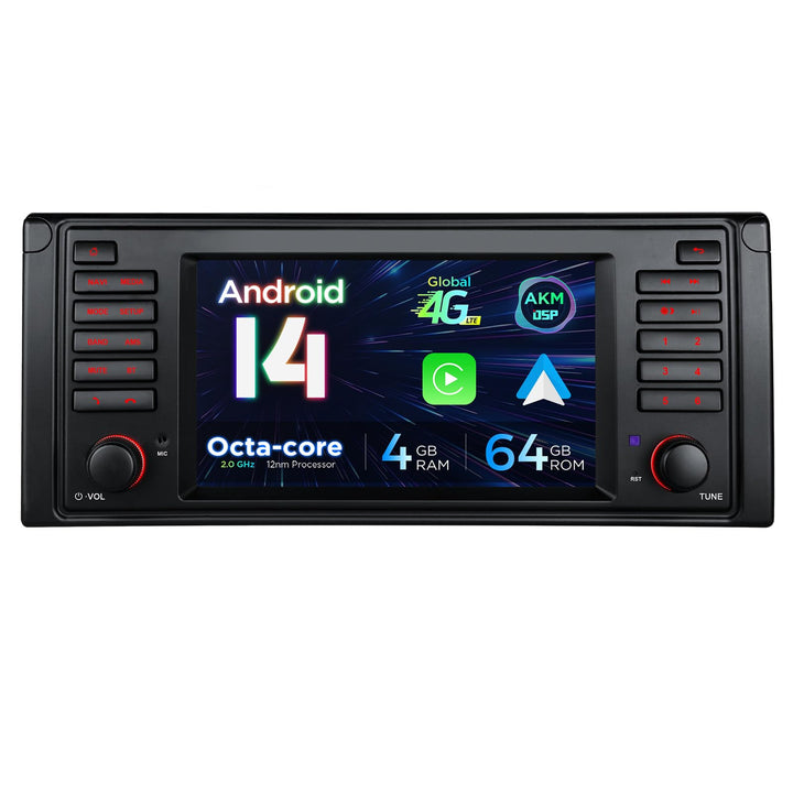 XTRONS 7 Zoll Android 14 Autoradio mit Navi für BMW E39 M5 Octa-Core 4+64GB | IPS Bildschirm Eingeba