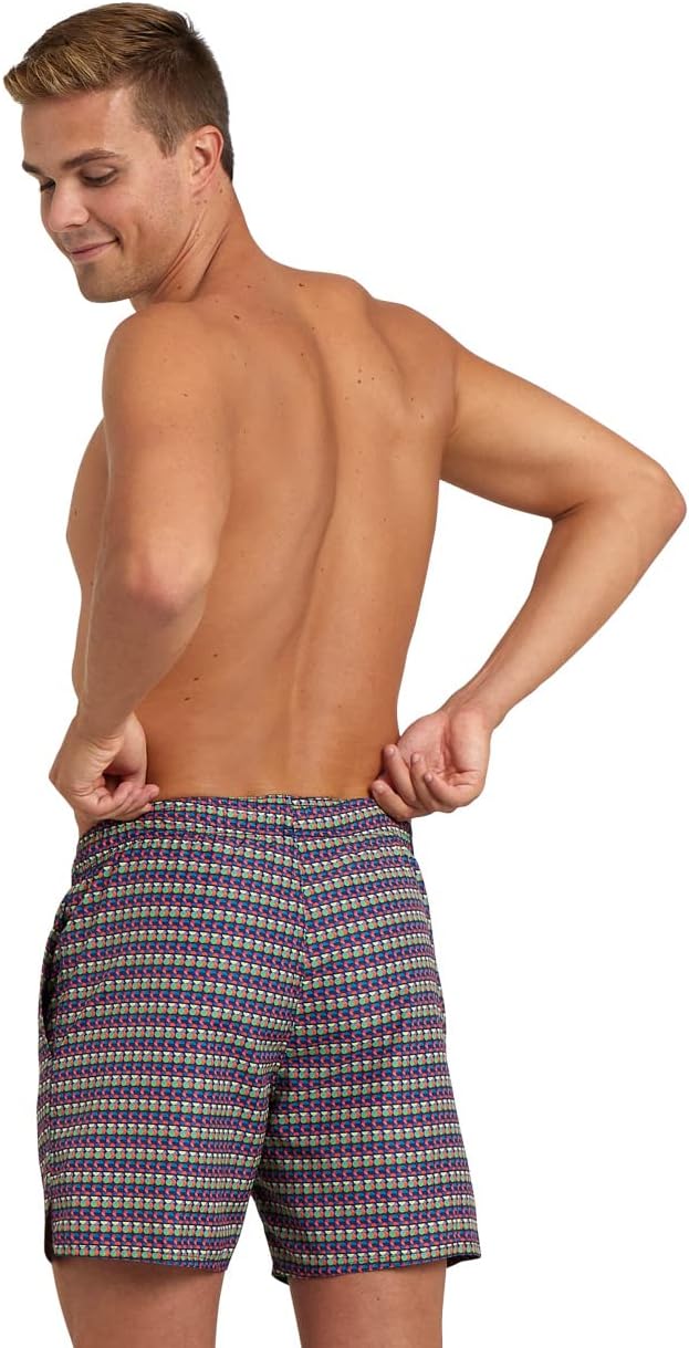 ARENA Herren Men's Beach Boxer Allover Swim Trunks, Navy-freak Multi