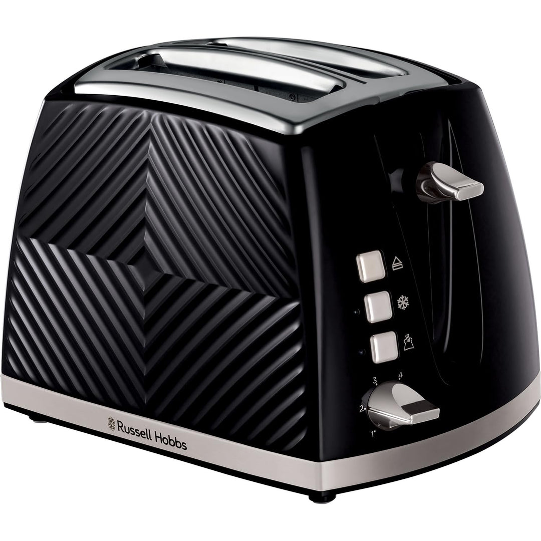 Russell Hobbs 26394 Strukturierter 2-Scheiben-Toaster im 3D-Touch-Design mit Einfrier-, Annullierung