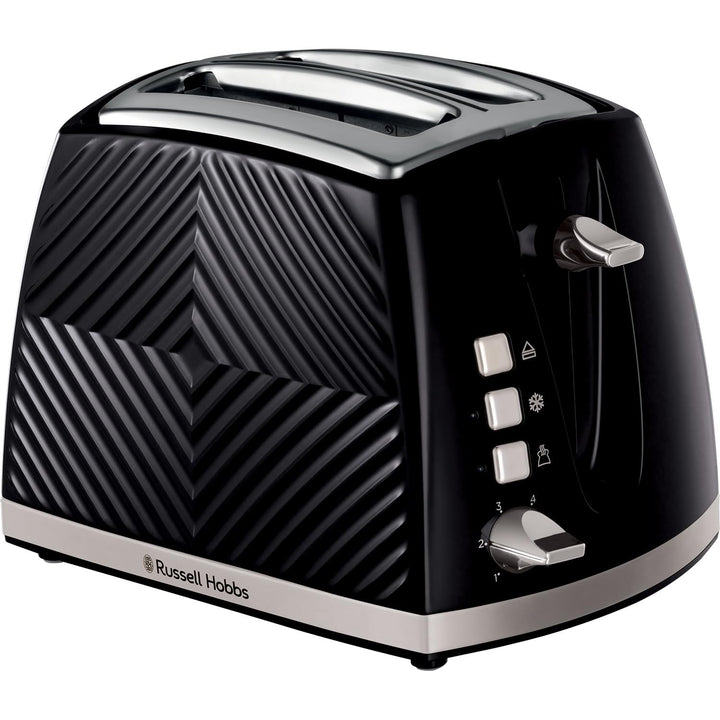 Russell Hobbs 26394 Strukturierter 2-Scheiben-Toaster im 3D-Touch-Design mit Einfrier-, Annullierung