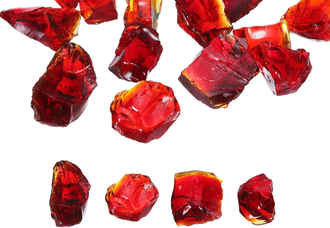 QUARKZMAN Feuer Glas für Feuerstelle 2-3cm(1/9") Hochglänzende Reflektierende Glas Steine für Natürl