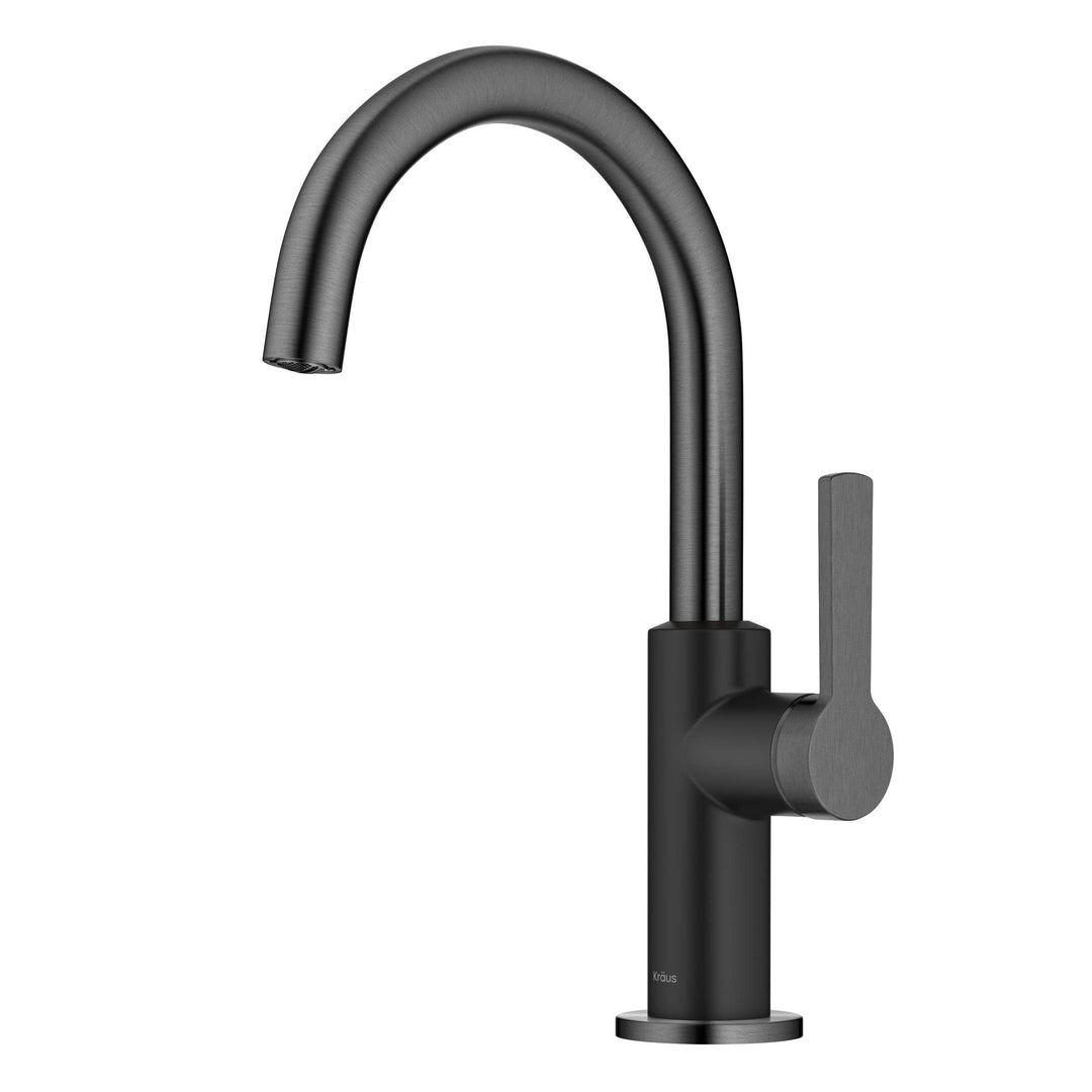 KRAUS Oletto KPF-2822MBSFSB Küchenarmatur mit einem Griff in mattem Schwarz/Spot-Free Black Stainles