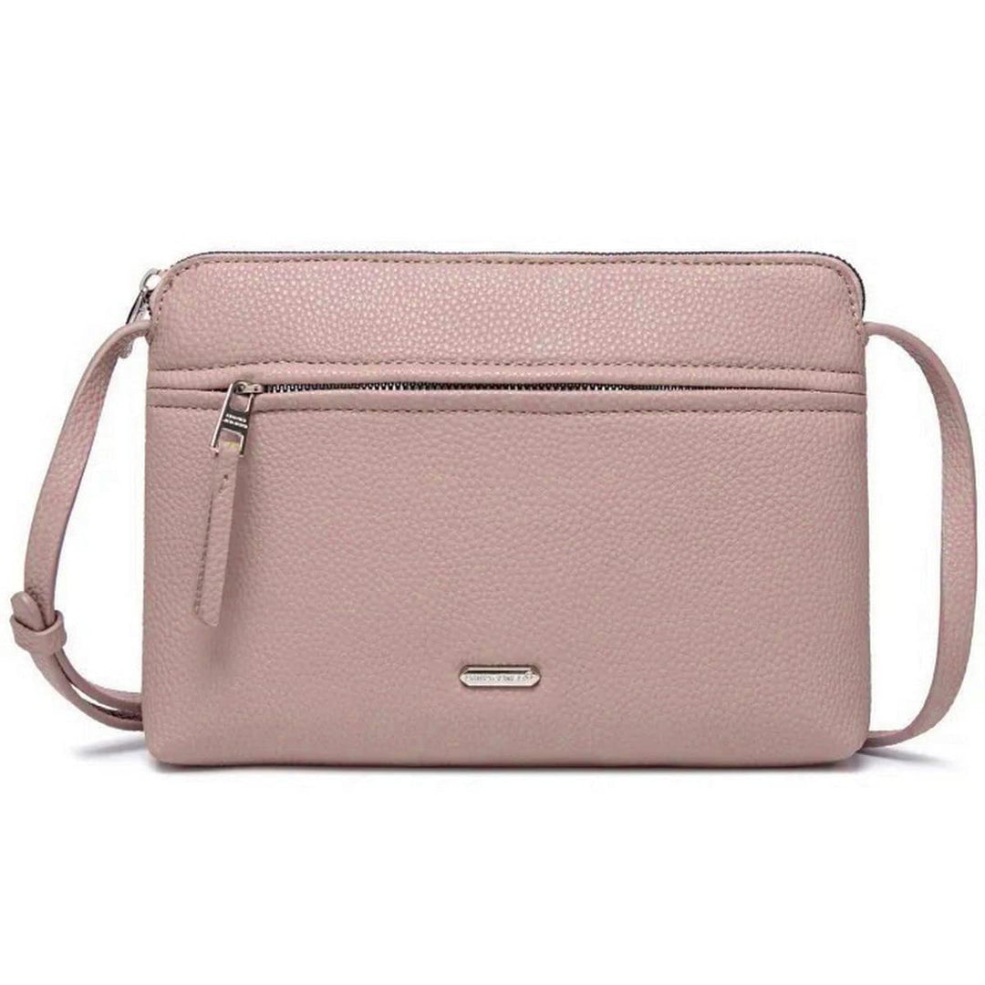 David Jones - Damen Umhängetasche - Kleine Flache Handtasche PU Leder - Tasche Klassiche Elegante Be