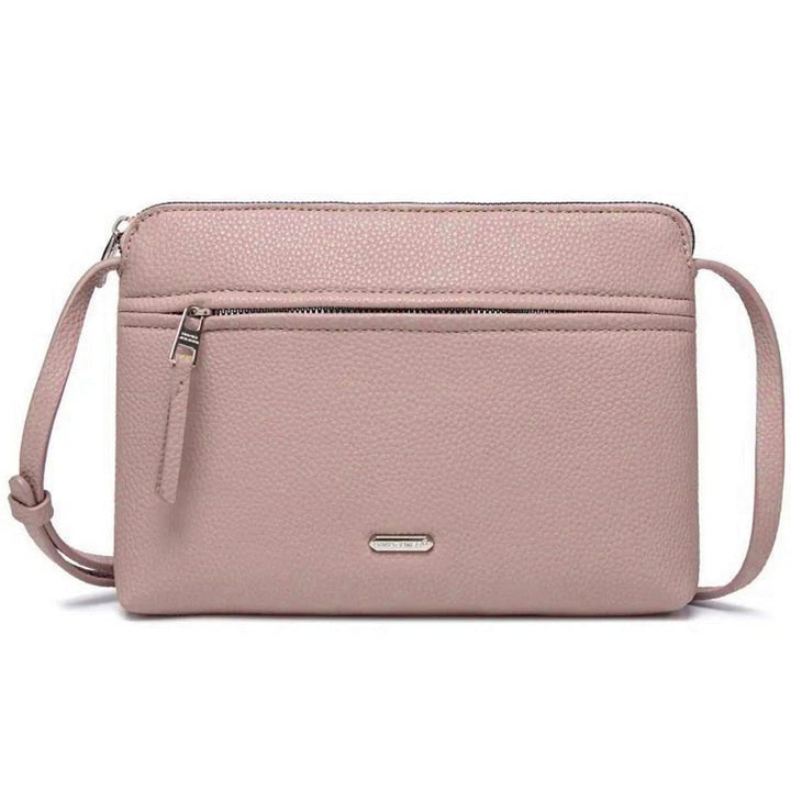 David Jones - Damen Umhängetasche - Kleine Flache Handtasche PU Leder - Tasche Klassiche Elegante Be