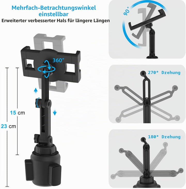 Oilcan Autohalterung Tablet Becherhalter, Getränkehalter KFZ iPad Halterung [Stabil &amp; Langlebig], Pk