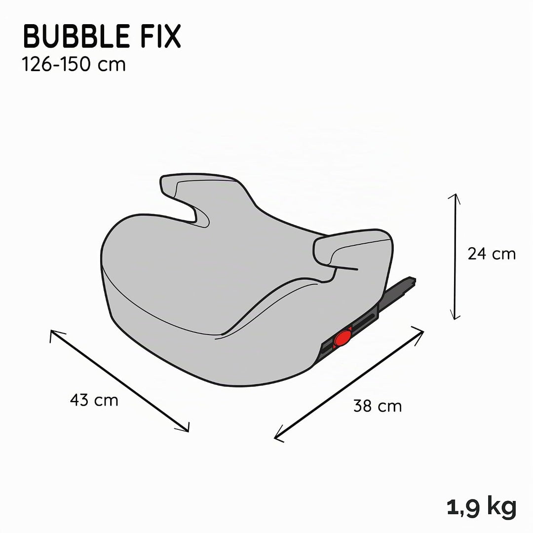 Nania - Sitzerhöhung Kinderautositz Isofix BUBBLE FIX 126-150 cm R129 i-Size - leichte Sitzerhöhung