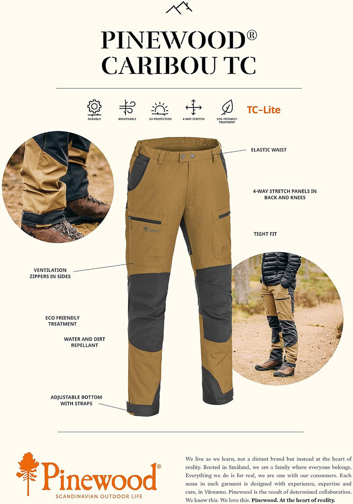 Pinewood Herren Caribou Tc Hose - Wanderhose Herren mit 4-Wege-Stretch für maximale Bewegungsfreihei