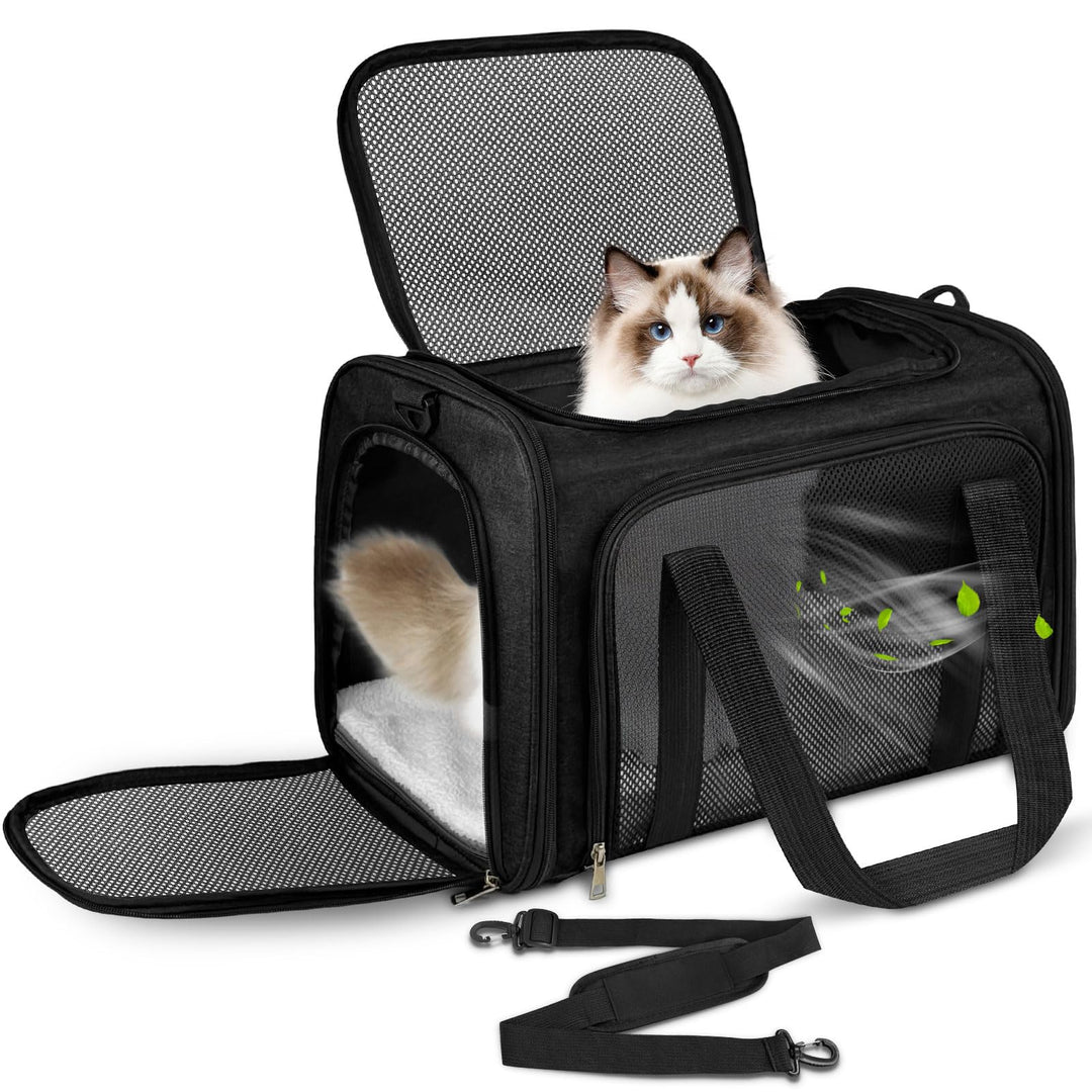 Lohofrnny Transporttasche Katze, Transportbox für Katze Hund, Katzentransporttasche, Faltbare Hausti