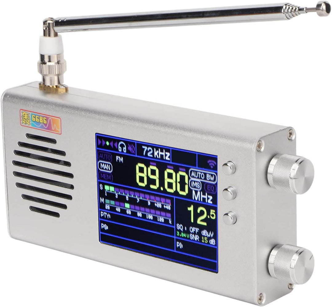TEF6686 Vollband-Radioempfänger, Tragbares Digitales AM-FM-Stereoradio mit 3,2-Zoll-LCD-Bildschirm,