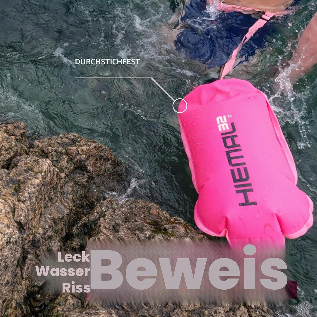 Schwimmboje für offenes Wasser mit Trockensack, 15 l, vollständig wasserdichte Schwimmblase, sicher