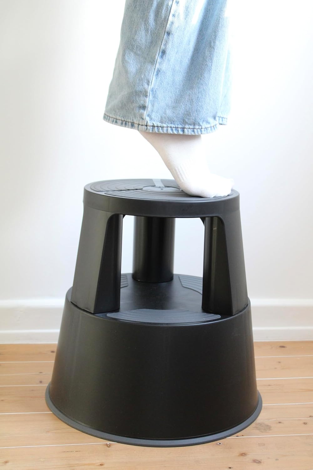 WEDO Rollhocker Super Step – robuster Tritthocker aus bruchfestem Kunststoff, TÜV/GS-geprüft nach EU