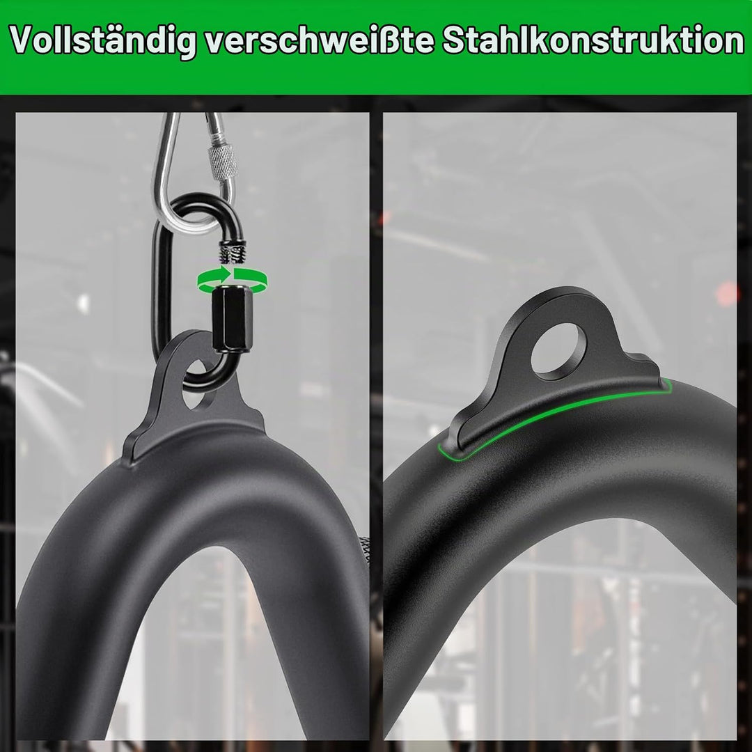 Kipika LAT Pull Down Bars Cable Machine Attachment, Rowing T-bar V-bar Set, Back Strength Training H