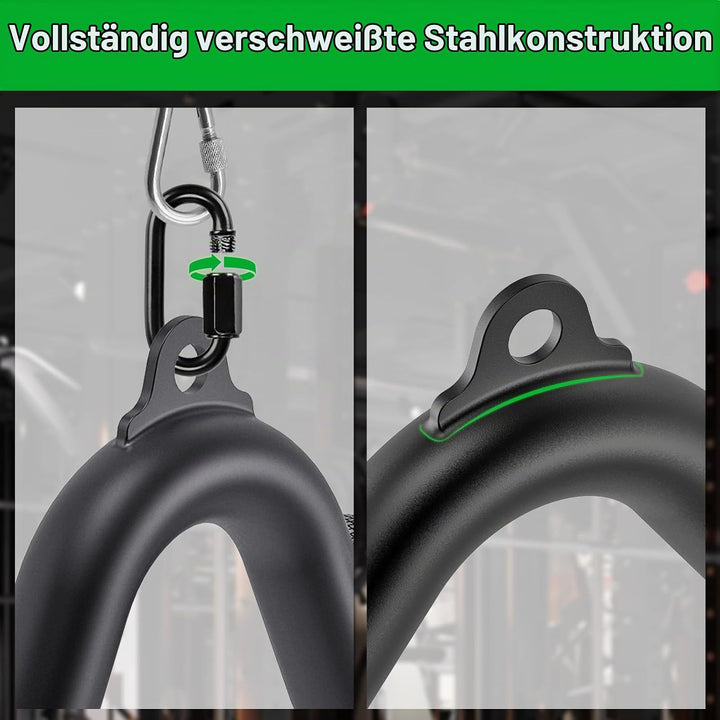 Kipika LAT Pull Down Bars Cable Machine Attachment, Rowing T-bar V-bar Set, Back Strength Training H