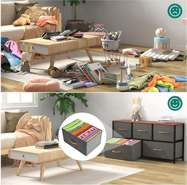 YITAHOME kommode mit Schubladen, Schrank mit 5 Schubladen aus Stoff, Aufbewahrungskommode Industrial