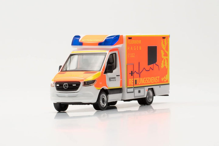 herpa 096713 Mercedes-Benz Sprinter `18 Fahrtec RTW „Feuerwehr Hagen“ Auto Miniaturmodelle Kleinmode