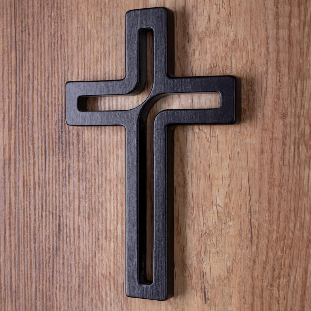 Drewniane Krzyże Hängendes Kreuz aus Buchenholz Modern Wandkreuz Kruzifix Glatte Oberfläche Hängend