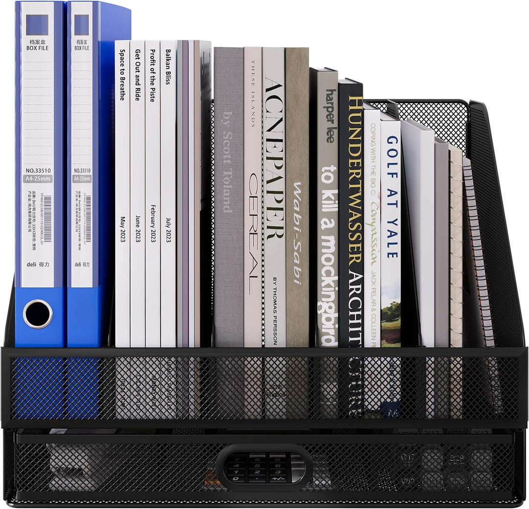 EasyPAG 5 Fächer A4 Metall Büro Schreibtisch Organizer Dokumentenhalter Aktenablage Zeitschriftenhal