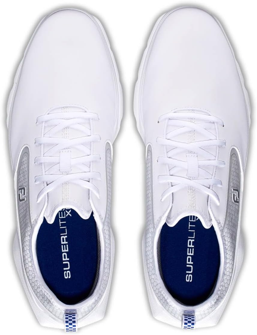 FootJoy Herren Superlites XpGolfschuh 42.5 EU Weiss Grau, 42.5 EU Weiss Grau