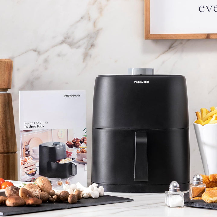 InnovaGoods - Luftfritteuse ohne Öl Fryinn Lite 2000, Schnelle 360º Heissluftzirkulation, Energieeff