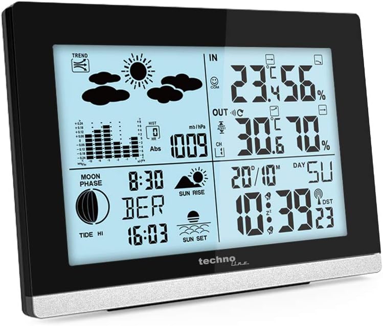 Technoline edel und modern die WS6762 moderne Wetterstation, schwarz Hochglanz WS6762 schwarz