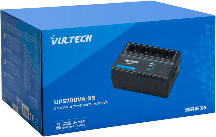 VulTech UPS700VA-XS UPS Steckdosenleiste 700VA/390WA, unterbrechungsfreie Stromversorgung, Line-Inte