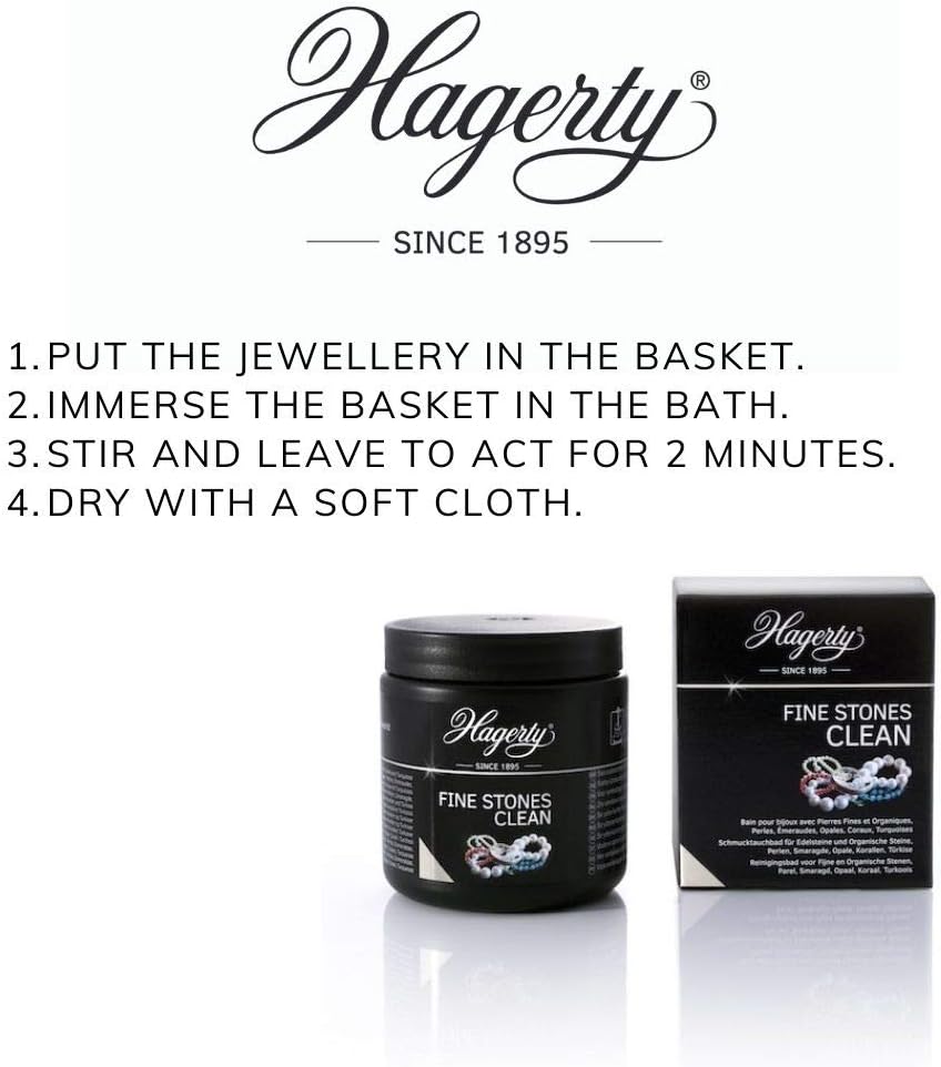 Hagerty Fine Stones Clean Jewellery Dip Effektiver Reiniger für Schmuck mit Smaragden Perlen Opal Ko