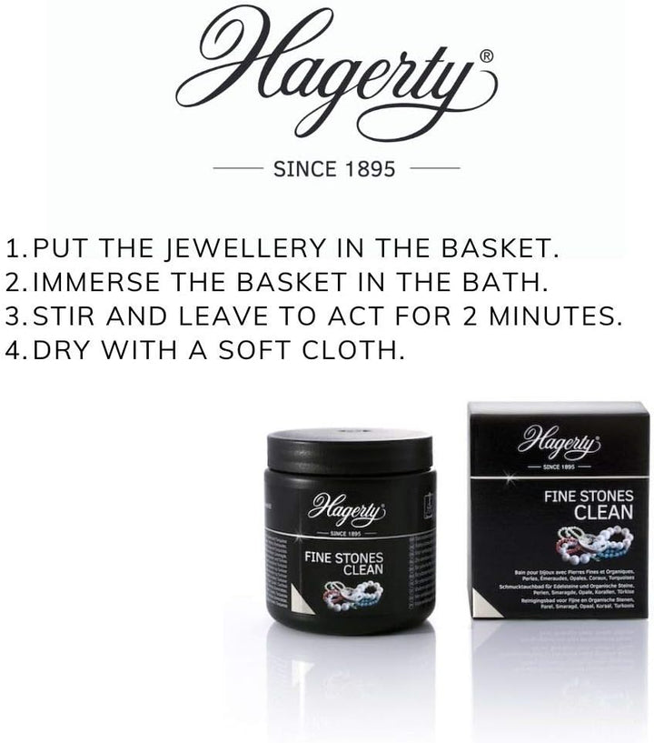 Hagerty Fine Stones Clean Jewellery Dip Effektiver Reiniger für Schmuck mit Smaragden Perlen Opal Ko