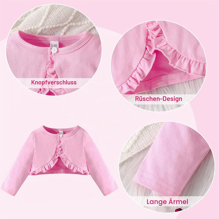 Kunyeah Baby Mädchen Kleid und Strickjacke Set Kleinkind Ruffle Shrug Mantel Schmetterling Print Roc