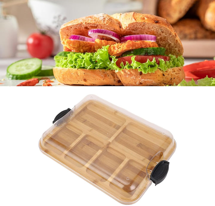 Wurstbretter, Bambus-Käsebrett mit Fächern, Holz-Wurstplatte und Serviertablett mit Durchsichtigem V